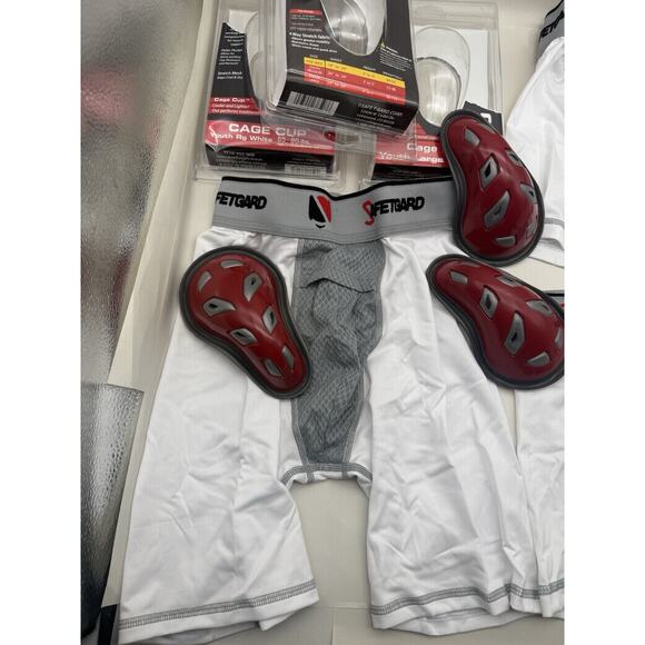 3pc Safetgard Youth Boxer Brief White w/Red Cage Cup, Youth Large & Regular*READ - Picture 4 of 16